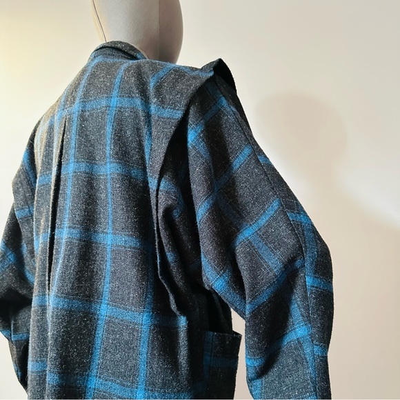Vintage Diesel Plaid Jacket 80s – Blue & Gray, Double Breasted, Unisex - Picture 15 of 17